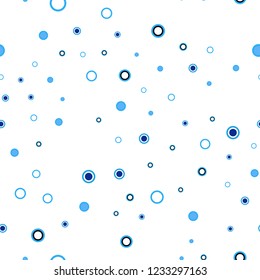 Light BLUE vector seamless pattern with spheres. Illustration with set of shining colorful abstract circles. Design for textile, fabric, wallpapers.