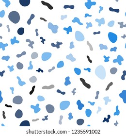 Light BLUE vector seamless pattern with lava shapes. A sample with blurred bubble shapes. The elegant pattern for brand book.