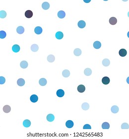 Light BLUE vector seamless pattern with spheres. Blurred decorative design in abstract style with bubbles. The pattern can be used for beautiful websites.