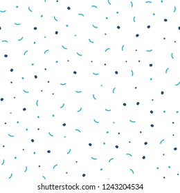 Light BLUE vector seamless pattern with spheres, triangles. Glitter abstract illustration with connection of triangle structure. Template for business cards, websites.