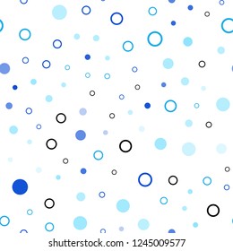 Light BLUE vector seamless pattern with spheres. Blurred decorative design in abstract style with bubbles. Design for textile, fabric, wallpapers.