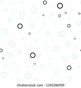 Light BLUE vector seamless pattern with spheres. Glitter abstract illustration with blurred drops of rain. Pattern can be used for ads, leaflets.