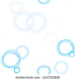 Light BLUE vector seamless pattern with spheres. Blurred bubbles on abstract background with colorful gradient. Template for business cards, websites.