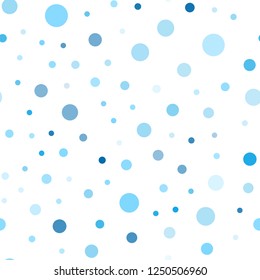 Light BLUE vector seamless pattern with spheres. Blurred decorative design in abstract style with bubbles. Trendy design for wallpaper, fabric makers.
