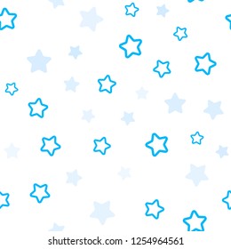 Light BLUE vector seamless pattern with christmas stars. Modern geometrical abstract illustration with stars. Template for business cards, websites.