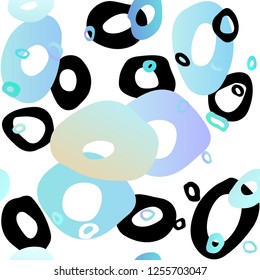 Light BLUE vector seamless pattern with spheres. Illustration with set of shining colorful abstract circles. Design for textile, fabric, wallpapers.