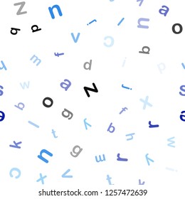 Light BLUE vector seamless pattern with ABC symbols. Shining colorful illustration with isolated letters. Template for business cards, websites.