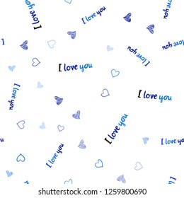 Light BLUE vector seamless pattern with colorful hearts. Illustration with hearts in love concept for valentine's day. Beautiful design for your business advert of anniversary.