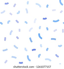 Light BLUE vector seamless pattern with lamp shapes. Glitter abstract illustration with wry lines. A completely new memphis design for your business.