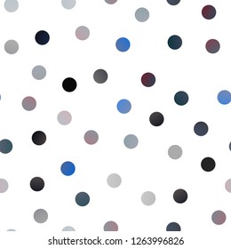Light BLUE vector seamless pattern with spheres. Glitter abstract illustration with blurred drops of rain. The pattern can be used for beautiful websites.