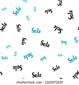 Light BLUE vector seamless pattern with sale signs. Gradient illustration with discount signs on white backdrop. Backdrop for ads, leaflets of Black Friday.