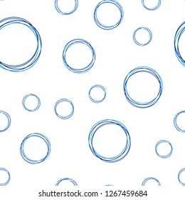 Light BLUE vector seamless pattern with spheres. Abstract illustration with colored bubbles in nature style. Pattern for trendy fabric, wallpapers.