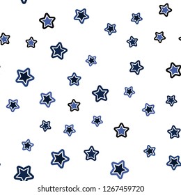 Light BLUE vector seamless pattern with christmas stars. Blurred decorative design in simple style with stars. Pattern for trendy fabric, wallpapers.