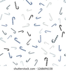 Light Blue, vector seamless pattern with delicious xmas candies.