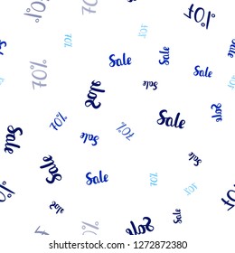 Light BLUE vector seamless pattern with 70 percentage signs. Colorful set of  percentage signs in simple style. Design for business ads, commercials.