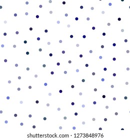 Light BLUE vector seamless pattern with spheres. Illustration with set of shining colorful abstract circles. Pattern can be used as texture of water, rain drops.