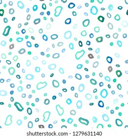 Light BLUE vector seamless pattern with spheres. Illustration with set of shining colorful abstract circles. Pattern for trendy fabric, wallpapers.