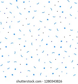 Light BLUE vector seamless pattern with spheres, triangles. Decorative design in abstract style with triangle structure. Design for textile, fabric, wallpapers.