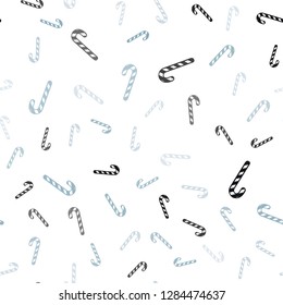 Light BLUE vector seamless pattern with delicious xmas candies.