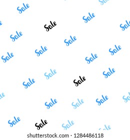 Light BLUE vector seamless pattern with sale signs. Colorful set of  percentage signs in simple style. Template for season sales, shopping ads.