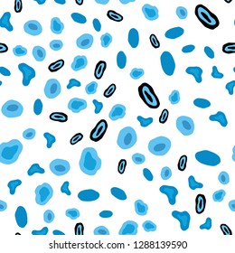 Light BLUE vector seamless pattern with spheres. Glitter abstract illustration with blurred drops of rain. Pattern for design of window blinds, curtains.
