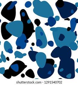 Light BLUE vector seamless pattern with spheres. Blurred decorative design in abstract style with bubbles. Template for business cards, websites.