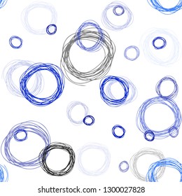 Light BLUE vector seamless pattern with spheres. Modern abstract illustration with colorful water drops. Design for textile, fabric, wallpapers.