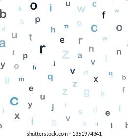Light BLUE vector seamless pattern with ABC symbols. Shining colorful illustration with isolated letters. Design for wallpaper, fabric makers.