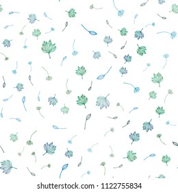 Light BLUE vector seamless sketch cover. An elegant bright illustration with leaves in Natural style. The template for background of cell phones.