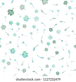 Light BLUE vector seamless sketch background. Creative illustration in blurred style with leaves. A new texture for your design.