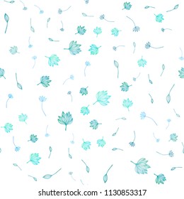 Light BLUE vector seamless sketch cover. An elegant bright illustration with leaves in Natural style. A new texture for your design.