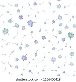 Light BLUE vector seamless sketch background. Sketchy doodles with leaves on white background. Pattern for coloring books and pages for kids.