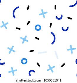 Light BLUE vector seamless template with geometric lines. Seamless Illustration with set of abstact gradient lines. Pattern for trendy fabric, wallpapers.