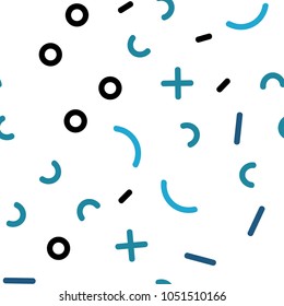 Light BLUE vector seamless template with geometric lines. Illustration with repetition of lines on white background. Trendy design for wallpaper, fabric makers.