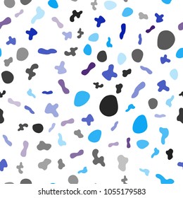 Light BLUE vector seamless template with bubble shapes. Blurred geometric sample with gradient bubbles.  The template for cell phone backgrounds.