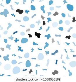 Light BLUE vector seamless template with lava shapes. A vague circumflex abstract illustration with gradient. A new texture for your  ad, booklets, leaflets.