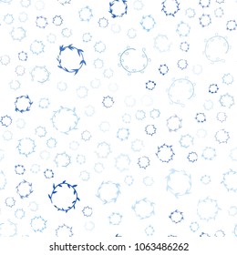 Light BLUE vector seamless  template with circles. Blurred decorative design in abstract style with bubbles. Pattern can be used for futuristic ad, booklets.
