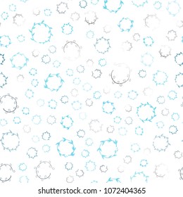 Light BLUE vector seamless  template with circles. Blurred bubbles on abstract background with colorful gradient. Pattern can be used for ads, leaflets.