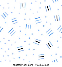 Light BLUE vector seamless template with geometric lines. Seamless gradient abstract lines on white background. Design for textile, fabric, wallpapers.