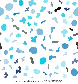 Light BLUE vector seamless template with bubble shapes. Geometric illustration in marble style with gradient.  A completely new memphis design for your business.