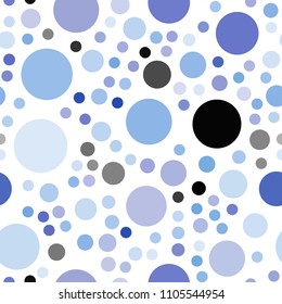 Light BLUE vector seamless template with circles. Glitter abstract illustration with blurred drops of rain. New design for ad, poster, banner of your website.