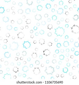 Light BLUE vector seamless template with circles. Blurred decorative design in abstract style with bubbles. Pattern can be used for beautiful websites.