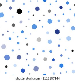 Light BLUE vector seamless template in hexagonal style. Glitter abstract illustration in hexagonal style. New template for your brand book.