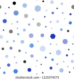 Light BLUE vector seamless template in hexagonal style. Glitter abstract illustration in hexagonal style. New template for your brand book.
