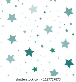 Light BLUE vector seamless template with sky stars. Stars on blurred abstract background with gradient. Smart design for your business advert.
