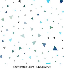 Light BLUE vector seamless template with crystals, triangles. Glitter abstract illustration with triangular shapes. Modern template for your landing page.