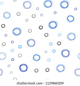 Light BLUE vector seamless template with circles. Modern abstract illustration with colorful water drops. Pattern can be used for futuristic ad, booklets.
