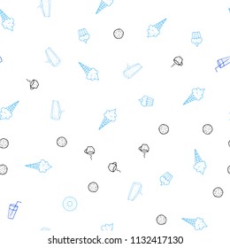 Light BLUE vector seamless template with organic meal. Beautiful colored illustration with food in doodle style. Design for ad, poster, banner of cafes or restaurants.