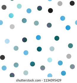 Light BLUE vector seamless template with circles. Beautiful colored illustration with blurred circles in nature style. Pattern can be used as texture of water, rain drops.