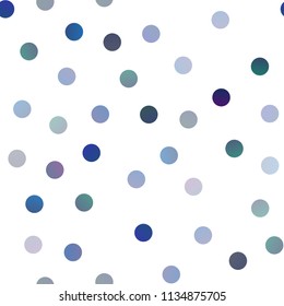 Light BLUE vector seamless template with circles. Blurred decorative design in abstract style with bubbles. Beautiful design for your business natural advert.